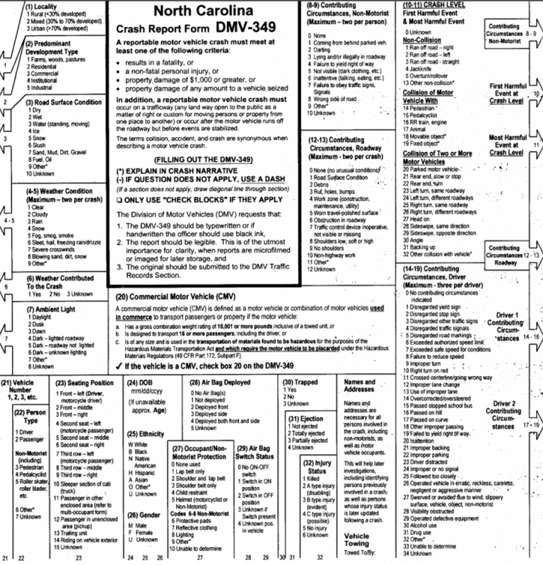 How Do I Read My North Carolina Car Accident Report Price Petho