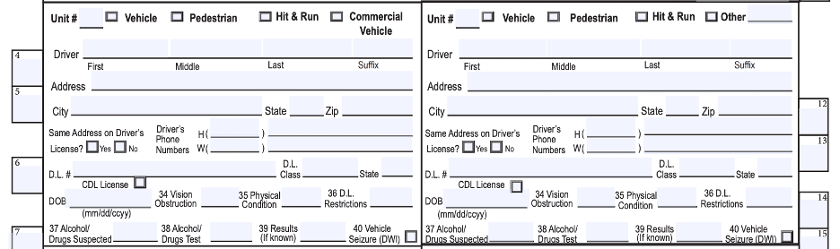 Driver 1 and Driver 2 on accident report