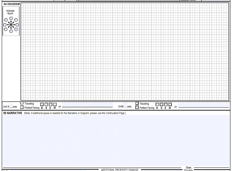 Crash diagram on accident report